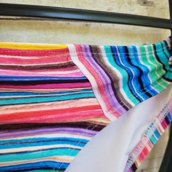 NWT La Blanca Striped Bikini Size 8 - Multicolor Striped Bikini - Picture 11 of 15